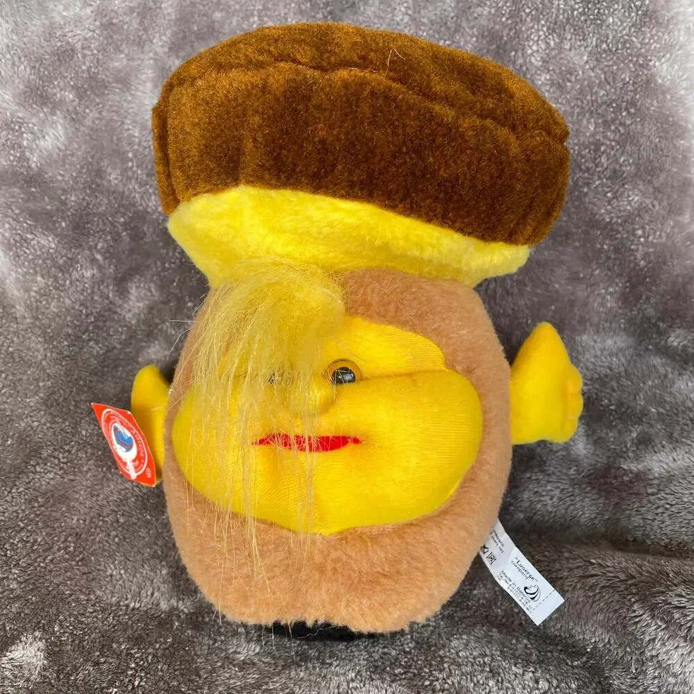 Anthropomorphic Mushroom Plush Vtg Cottage Core Fairy Hippie Stuffed Toy TAGS